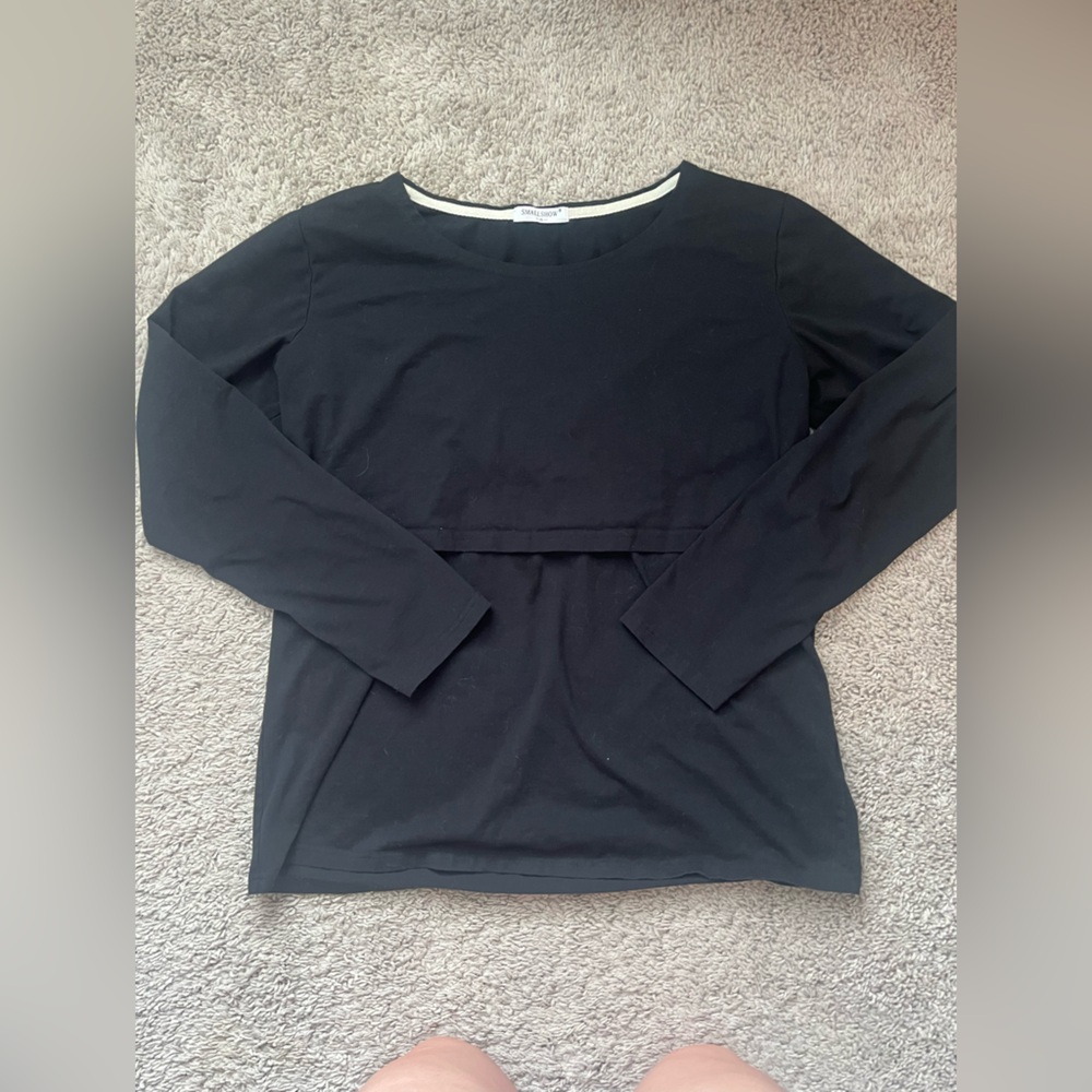 Nursing Black Long Sleeve Top by Smallshow